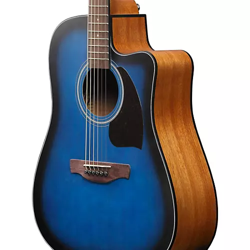 Ibanez PF50CE Dreadnought Acoustic-Electric Guitar Transparent Blue Burst - musicians--Friend