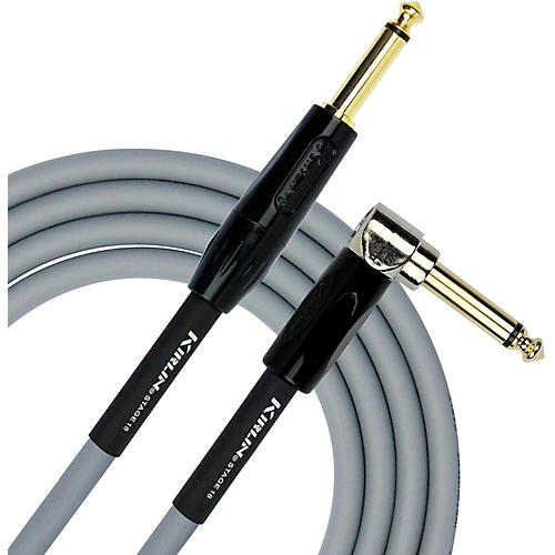 Kirlin 18AWG Stage Straight to Right Angle Instrument Cable with Gray PVC Jacket 10 ft. - musicians--Friend