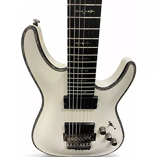 Used Schecter Guitar Research Hellraiser C7 Floyd Rose White Solid Body Electric Guitar White - musicians--Friend