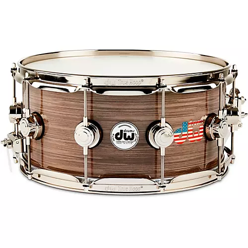 DW Collector's Series American Flag Logo Snare Drum With Nickel Hardware 14 x 6.5 in. - musicians--Friend