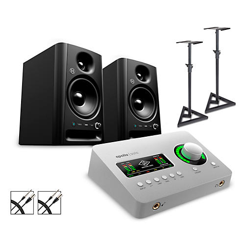 Universal Audio Apollo Solo Thunderbolt With Harbinger Studio Monitor Pair, Stands & Cables SM505 - musicians--Friend