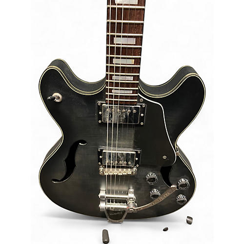 Used 2020s Schecter Guitar Research Corsair Custom Trans Black Hollow Body Electric Guitar Trans Black - musicians--Friend