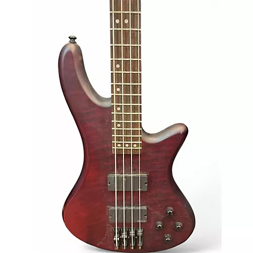 Used Schecter Guitar Research Stiletto Custom 4 String Burgundy Electric Bass Guitar Burgundy - musicians--Friend