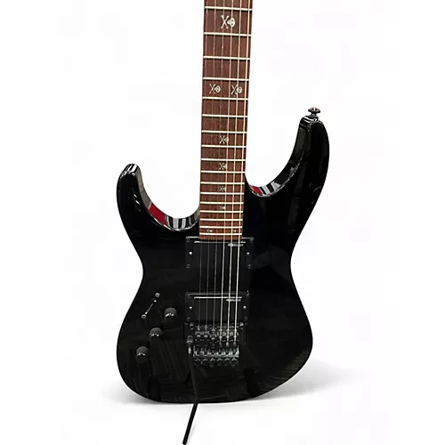 Used ESP LTD KH202 Kirk Hammett Signature LH Black Electric Guitar Black - musicians--Friend