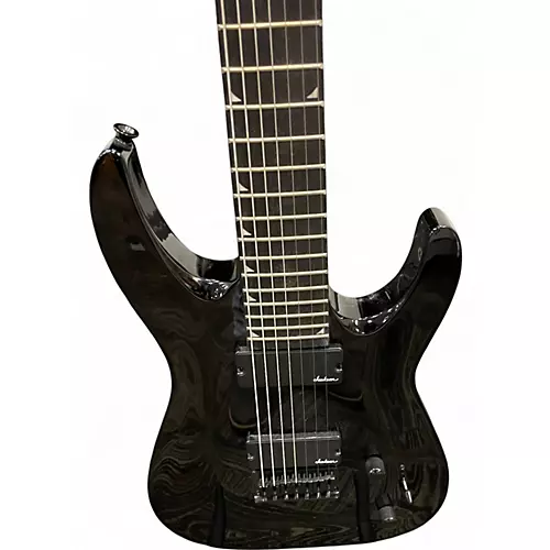 Used Jackson JS22-7 Dinky 7 String Black Solid Body Electric Guitar Black - musicians--Friend