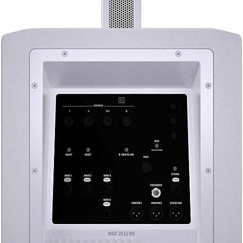 LD Systems LD Systems MAUI 28 G3 MIX W Portable Cardioid Column PA System With Digital Mixer, White - musicians--Friend