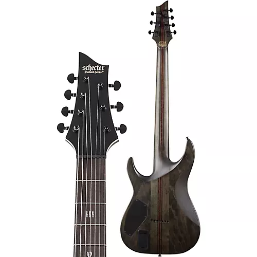 Schecter Guitar Research C-7 SLS Elite Evil Twin 7-String Electric Guitar Satin Black - musicians--Friend