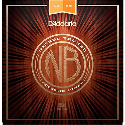 D'Addario NB1256 Nickel Bronze Light Top Med Bottom Acoustic Strings - musicians--Friend