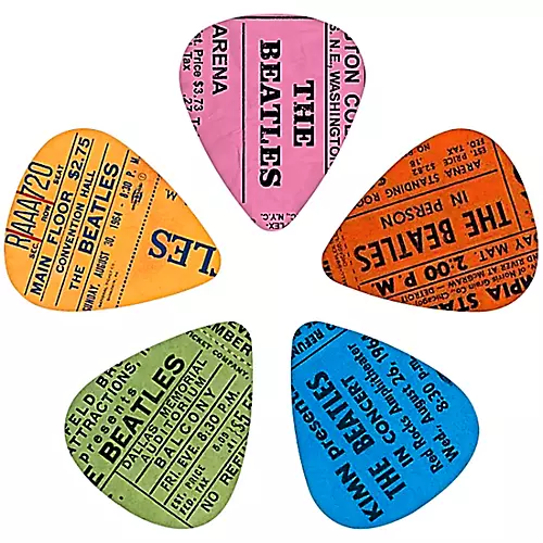 D'Addario The Beatles 1964 US Tour Ticket Stubs Guitar Picks 10 Pack - musicians--Friend