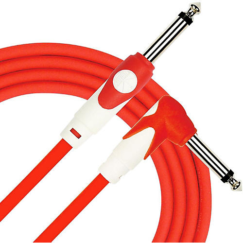 Kirlin LightGear Straight to Right Angle Instrument Cable, 10' With PVC Jacket Red - musicians--Friend