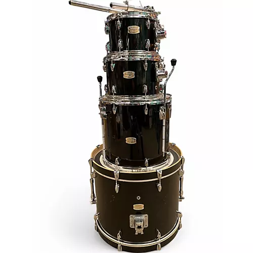 Used Yamaha 4 Piece Stage CUstom Birch Trans Black Drum Kit Trans Black - musicians--Friend