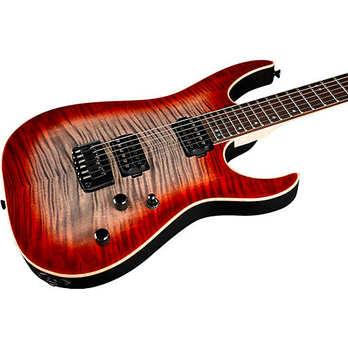 Schecter Guitar Research Custom Shop Sunset 24-6 Hipshot Electric Guitar Red Stain Black Burst - musicians--Friend
