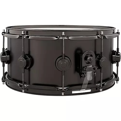 DW Collector's Series Satin Black Over Brass Snare Drum With Satin Chrome Hardware 14 x 6.5 in. - musicians--Friend