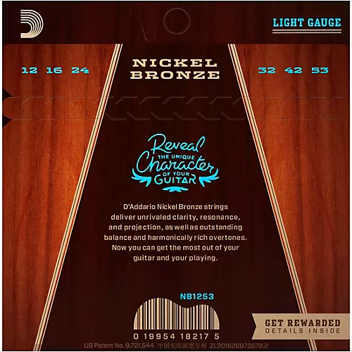 D'Addario NB1253 Nickel Bronze Light Acoustic Strings - musicians--Friend
