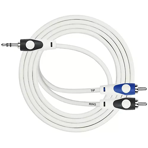 Kirlin LightGear Y-Cable 3.5mm TRS Plug - 2 x RCA Plug (Tip/Ring) 6 ft. White - musicians--Friend