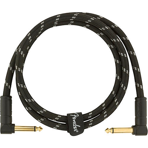 Fender Deluxe Series Angle to Angle Instrument Cable 3 ft. Black Tweed - musicians--Friend