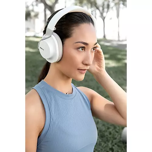 Open-Box Shure AONIC 40 Wireless Noise Cancelling Headphones Condition 1 - Mint White - musicians--Friend