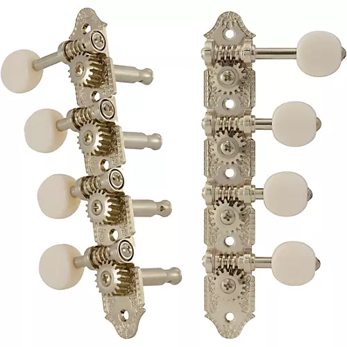 Grover Professional Mandolin F Style 409 Series White Button Tuning Machines Nickel - musicians--Friend