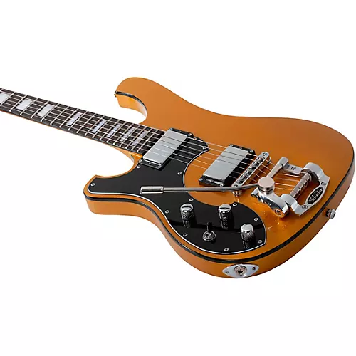 Schecter Guitar Research Stargazer-6 Vibrato Left Handed Electric Guitar Metallic Gold - musicians--Friend