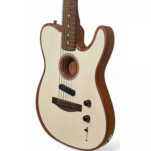 Used Fender Acoustasonic Player Telecaster White Acoustic Electric Guitar White - musicians--Friend