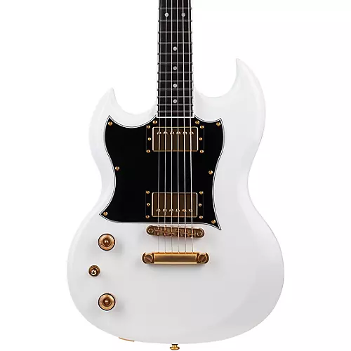Schecter Guitar Research ZV-H6LLYW66D Zacky Vengeance Left-Handed Electric Guitar Gloss White - musicians--Friend