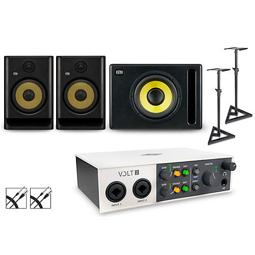Universal Audio Volt 2 with KRK ROKIT G5 Studio Monitor Pair & S10 Subwoofer (Stands & Cables Included) ROKIT 8 - musicians--Friend