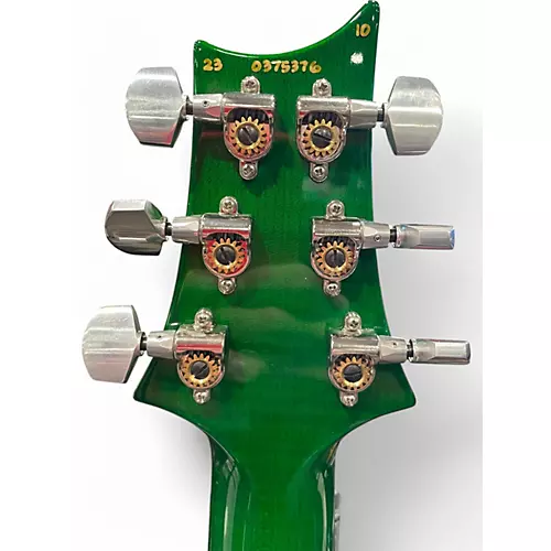 Used PRS Custom 24 10 Top Floyd Emerald Green Solid Body Electric Guitar Emerald Green - musicians--Friend