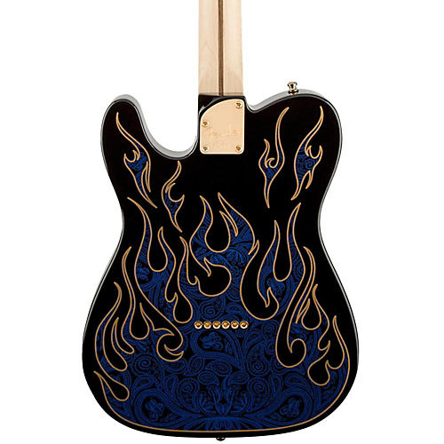 Fender Artist Series James Burton Telecaster Electric Guitar Blue Paisley Flames - musicians--Friend