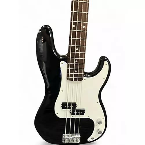 Used Squier Precision Bass Black Electric Bass Guitar Black - musicians--Friend