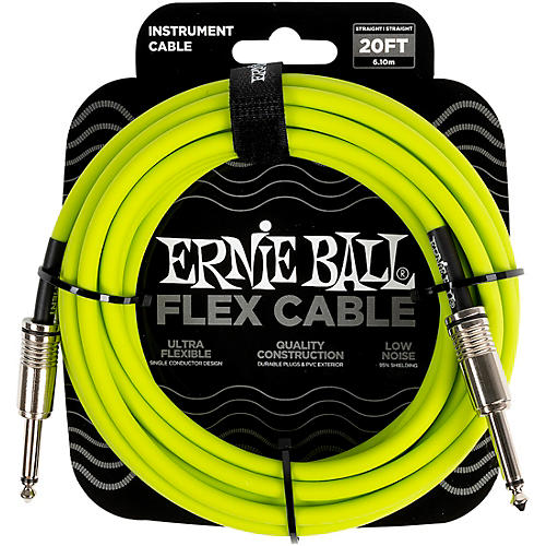 Ernie Ball Flex Straight to Straight Instrument Cable 20 ft. Blue - musicians--Friend