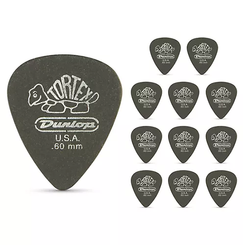 Dunlop Tortex Pitch Black Standard Guitar Picks 1 Dozen .60 mm - musicians--Friend