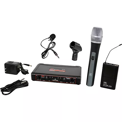 Galaxy Audio EDXR/HHBPV Dual-Channel Wireless Handheld and Lavalier System Band D Black - musicians--Friend
