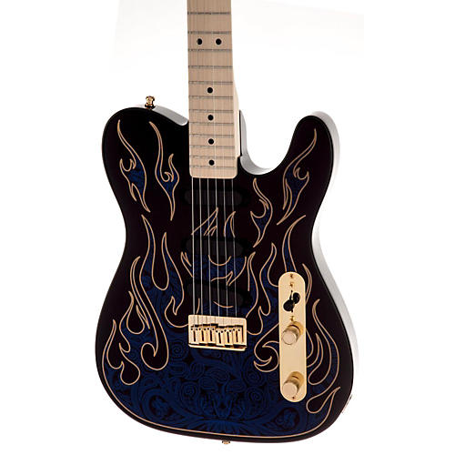 Fender Artist Series James Burton Telecaster Electric Guitar Blue Paisley Flames - musicians--Friend