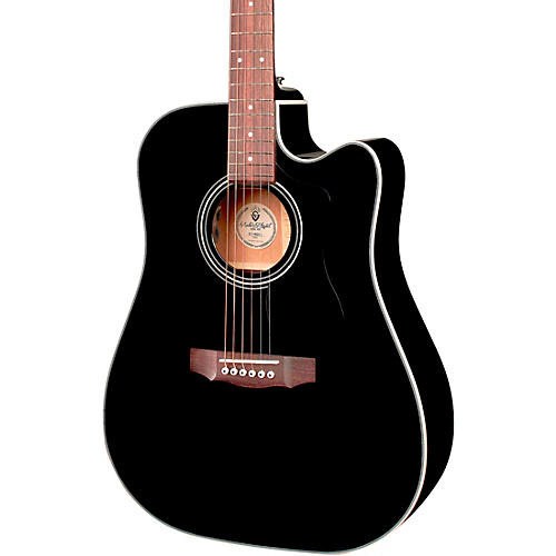 Guild D-140CE Westerly Collection Dreadnought Acoustic-Electric Guitar Black - musicians--Friend