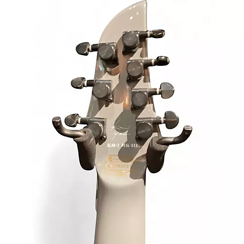Used Schecter Guitar Research KM7 KEITH MARROW SIGNATURE MKIII Grey Solid Body Electric Guitar grey - musicians--Friend