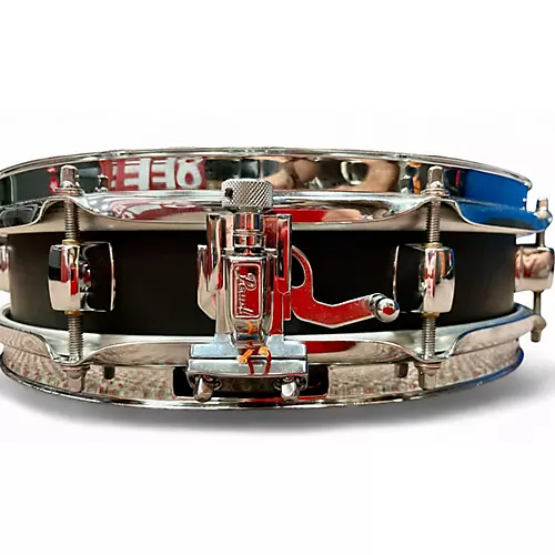 Used Pearl 13in Piccolo Steel Snare Black Drum Black 31 - musicians--Friend