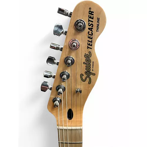 Used Squier Limited Edition Affinity Series Telecaster Thinline Metallic Black Hollow Body Electric Guitar Metallic Black - musicians--Friend