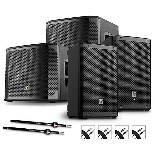 Electro-Voice ZLX-8P G2 Powered Speaker Pair With ELX200-12SP Subwoofers, Stands and Cables - musicians--Friend