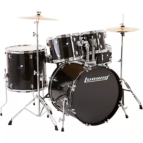 Ludwig BackBeat Complete 5-Piece Drum Set With Hardware and Cymbals Metallic Purple Mist - musicians--Friend