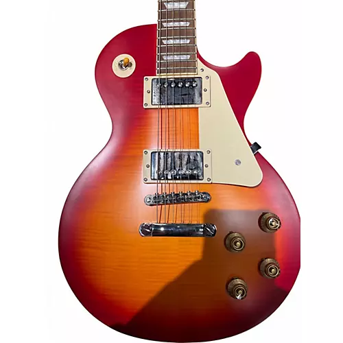 Used 2022 Epiphone 1959 Reissue Les Paul Standard Dark Cherry Burst Solid Body Electric Guitar Dark Cherry Burst - musicians--Friend