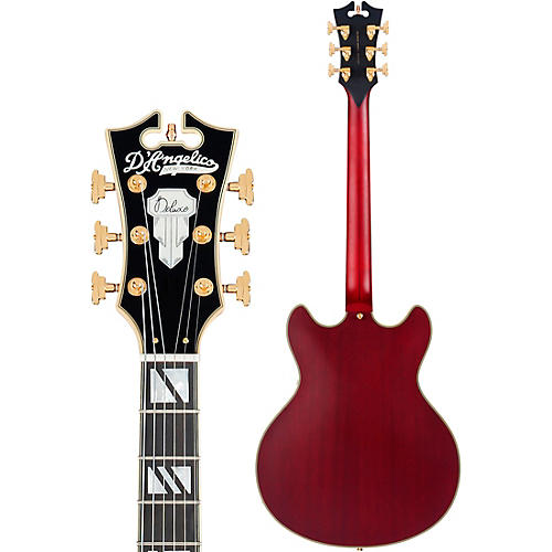 D'Angelico Deluxe DC Semi-Hollow Electric Guitar Satin Trans Wine - musicians--Friend