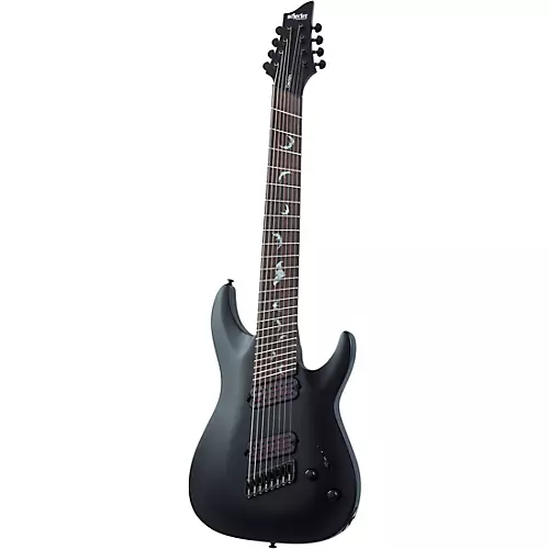Schecter Guitar Research Damien-8 MS Electric Guitar Satin Black - musicians--Friend