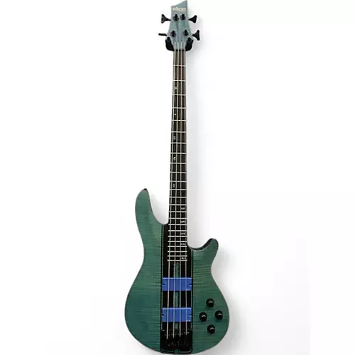 Used 2020s Schecter Guitar Research C-4 GT TRANSPARENT BLUE Electric Bass Guitar TRANSPARENT BLUE - musicians--Friend