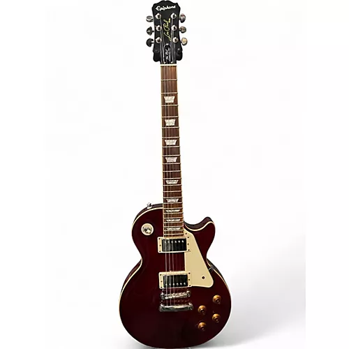 Used Epiphone Les Paul Standard Pro Trans Red Solid Body Electric Guitar Trans Red - musicians--Friend