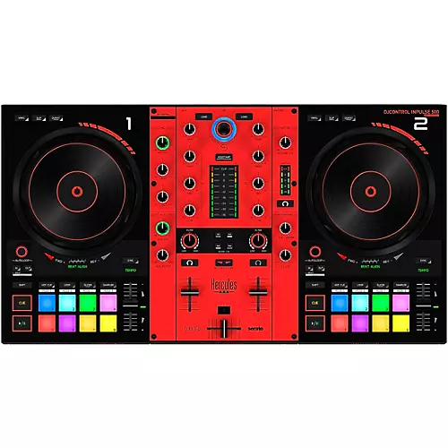 Hercules DJ DJControl Inpulse 500 Limited-Edition 2-Channel DJ Controller With Carry Case Red - musicians--Friend