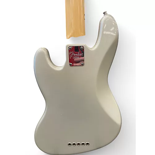 Used 2004 Fender American Standard Jazz Bass V Silver Electric Bass Guitar Silver - musicians--Friend