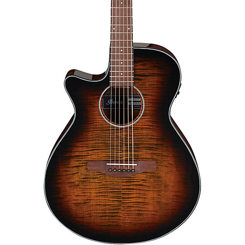 Ibanez AEG70L AEG Left-Handed Grand Concert Acoustic-Electric Guitar Tiger Burst High Gloss - musicians--Friend