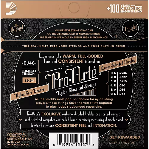 D'Addario EJ46 Pro-Arte Hard Tension Classical Guitar Strings - musicians--Friend
