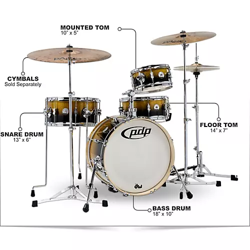 PDP by DW Daru Jones New Yorker 4-Piece Kit With Bags and Hardware - musicians--Friend