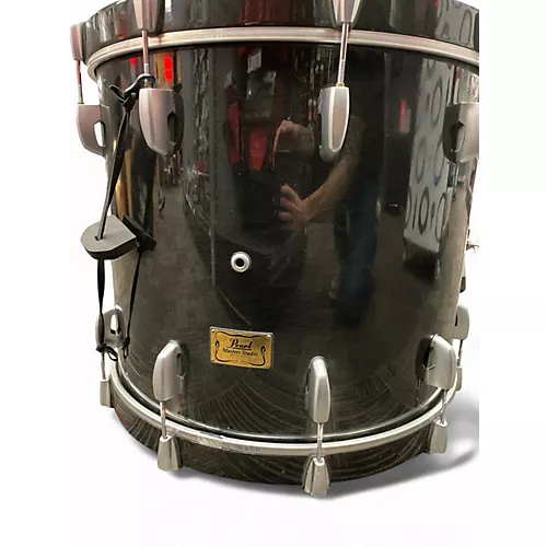 Used 2000s Pearl 5 Piece Masters Studio Black Drum Kit Black - musicians--Friend